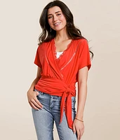 Daytrip Surplice Side Tie Top