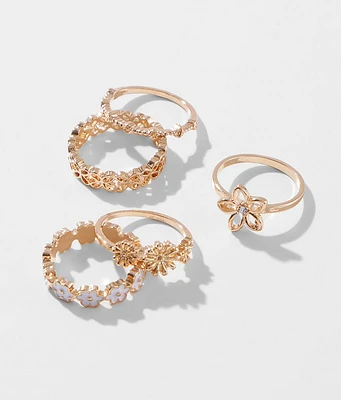 boutique by BKE 5 Pack Flower Ring Set
