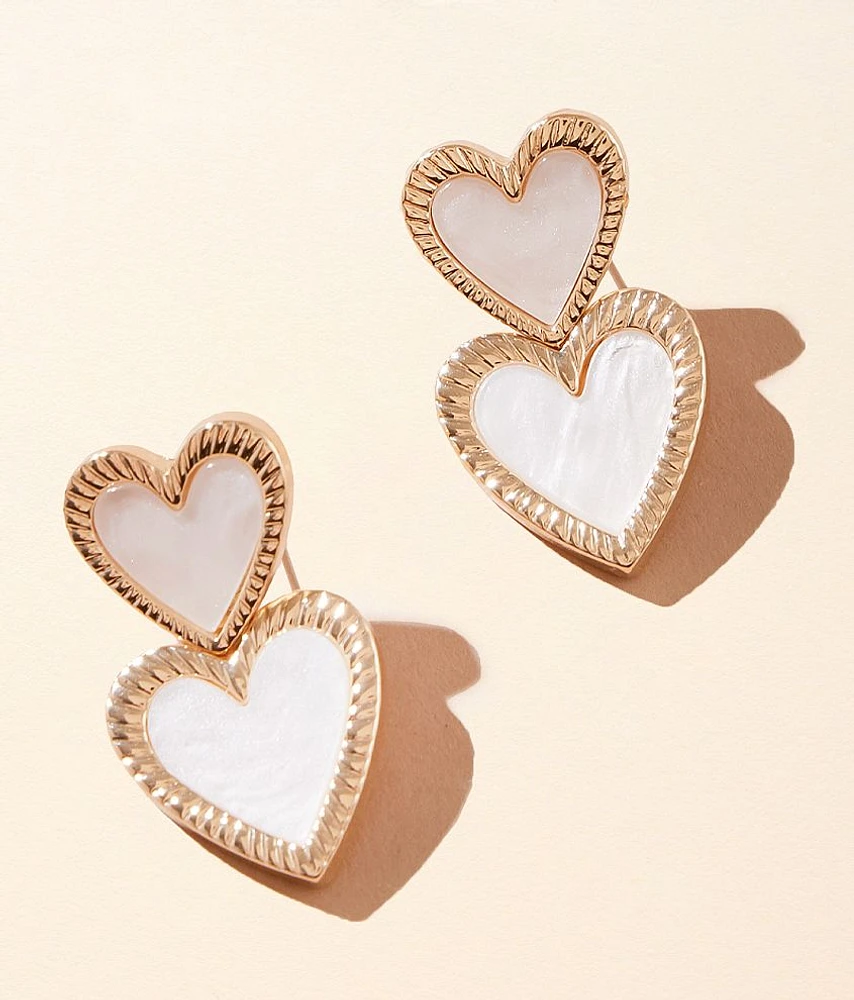 boutique by BKE Double Heart Earring