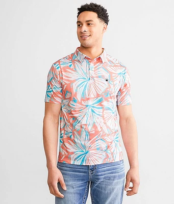 Flomotion Funky Floral Performance Polo