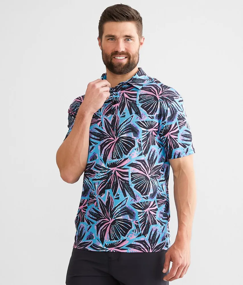 Funky Floral Performance Stretch Polo
