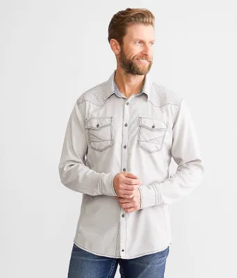 Buckle Black Textured Athletic Stretch Shirt