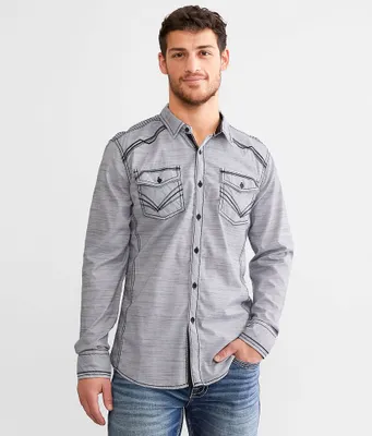 Buckle Black Marled Athletic Stretch Shirt