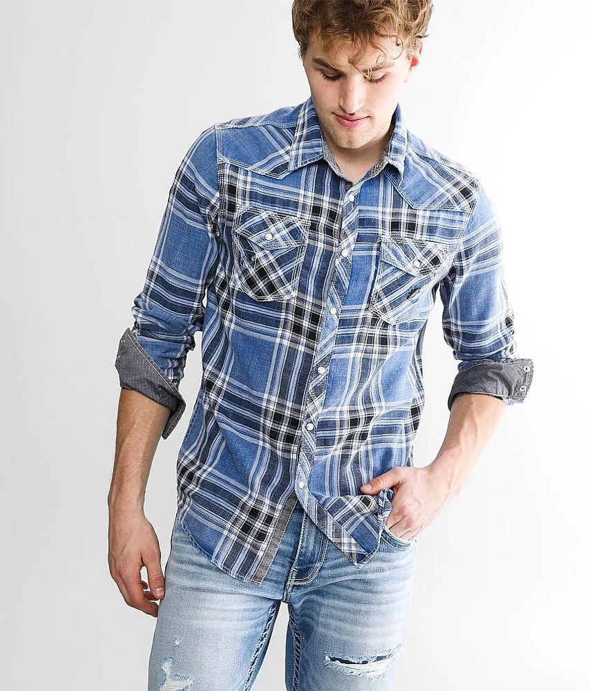 Washed Plaid Athletic Shirt