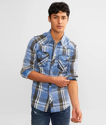 BKE Vintage Washed Plaid Tailored Shirt