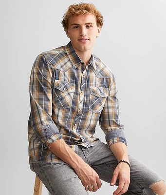 BKE Vintage Washed Plaid Athletic Shirt