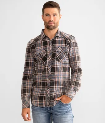 BKE Vintage Washed Plaid Standard Shirt