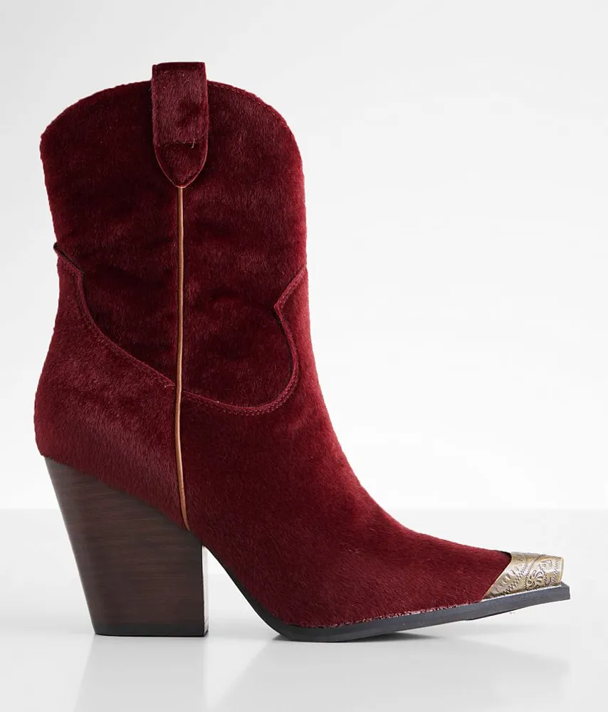 Faux Fur Western Ankle Boot