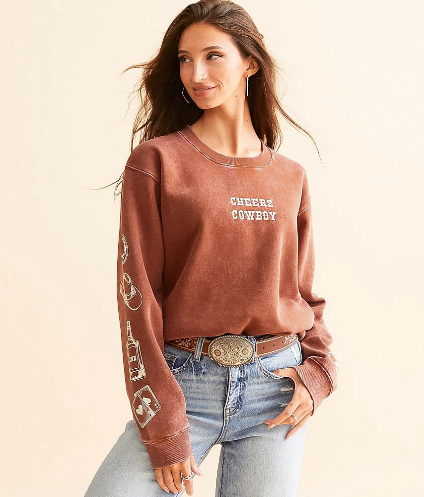Desert Dreamer Cheers Cowboy Oversized Pullover