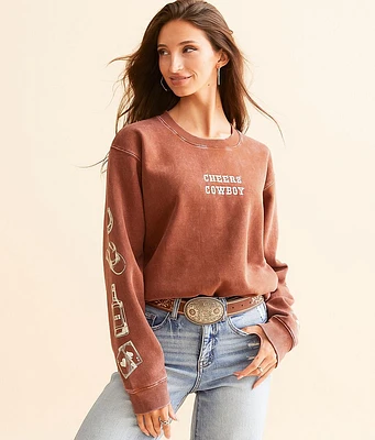Desert Dreamer Cheers Cowboy Oversized Pullover