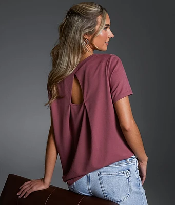 Buckle Black Back Cut-Out T-Shirt