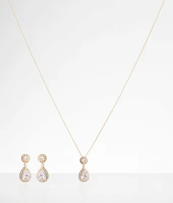 boutique by BKE Glitz Earring & Necklace Set