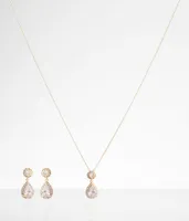 boutique by BKE Glitz Earring & Necklace Set