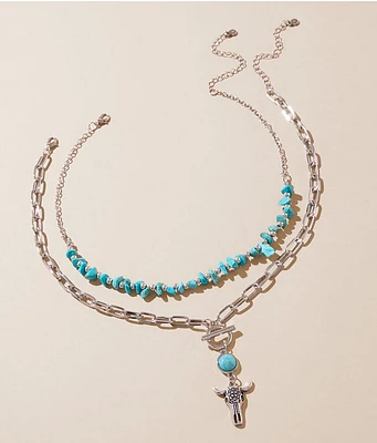 Sterling & Stitch 2 Pack Layered Western Necklace Set