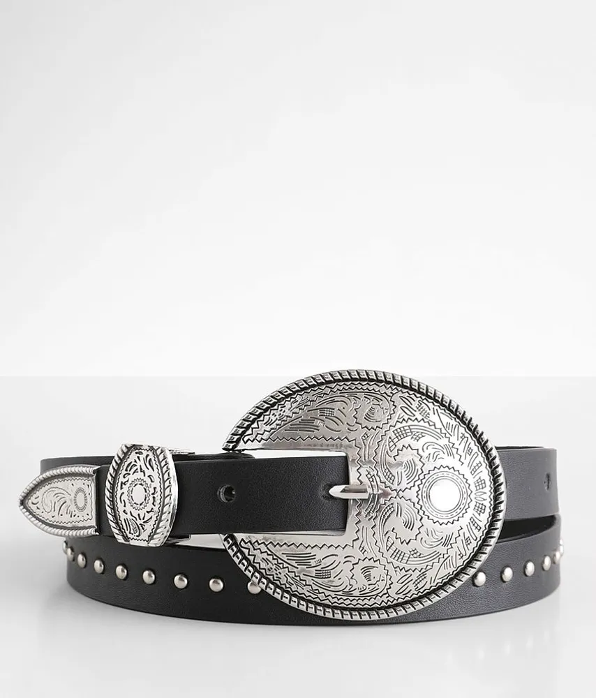 Studded Skinny Western Belt