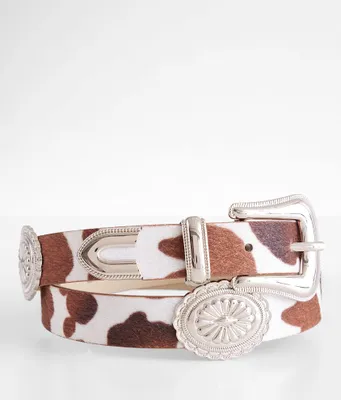 BKE Cow Print Concho Belt