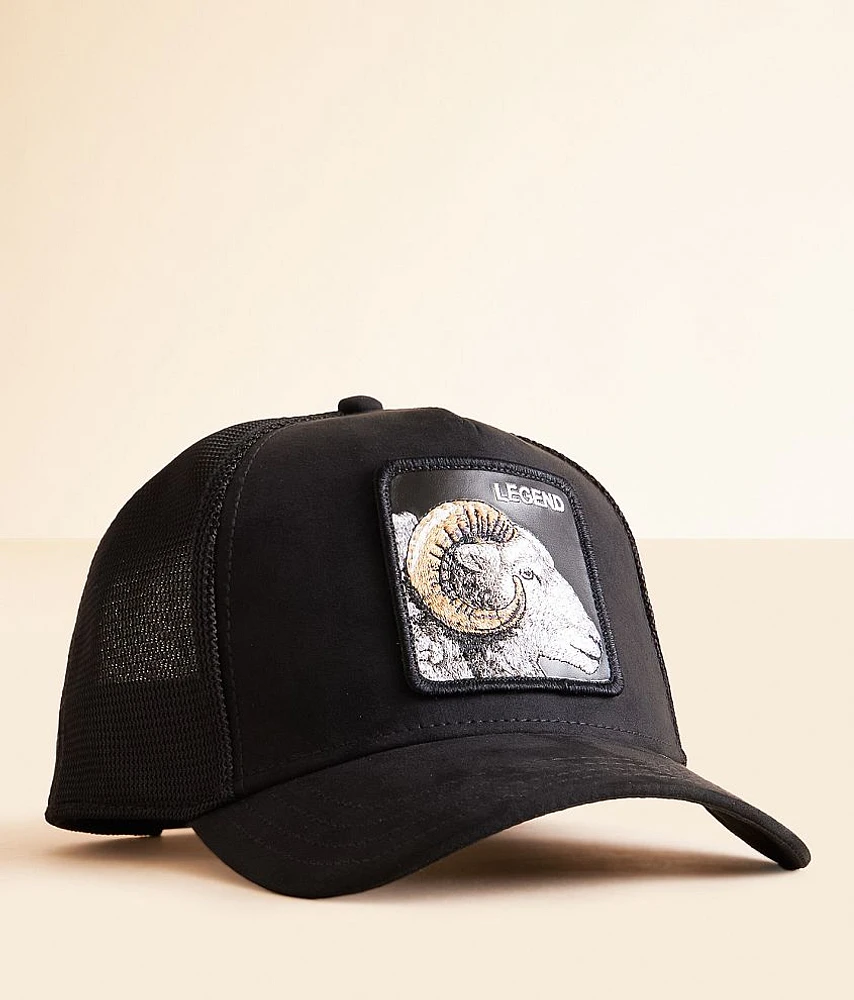 The Faux Suede Ram Trucker Hat