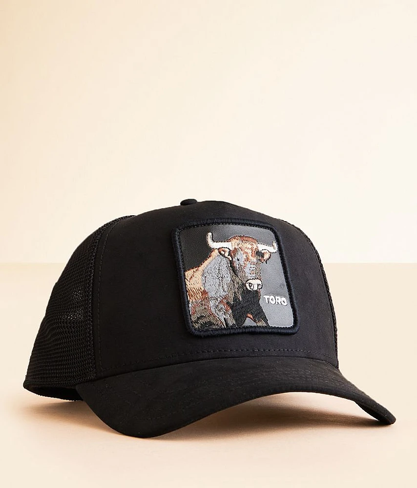 The Faux Suede Bull Trucker Hat