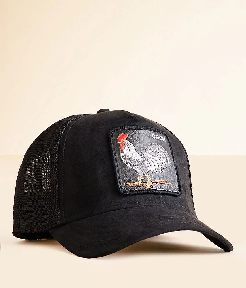 The Faux Suede Rooster Trucker Hat