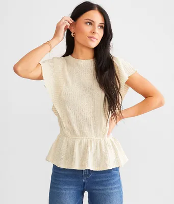 Daytrip Flutter Peplum Top