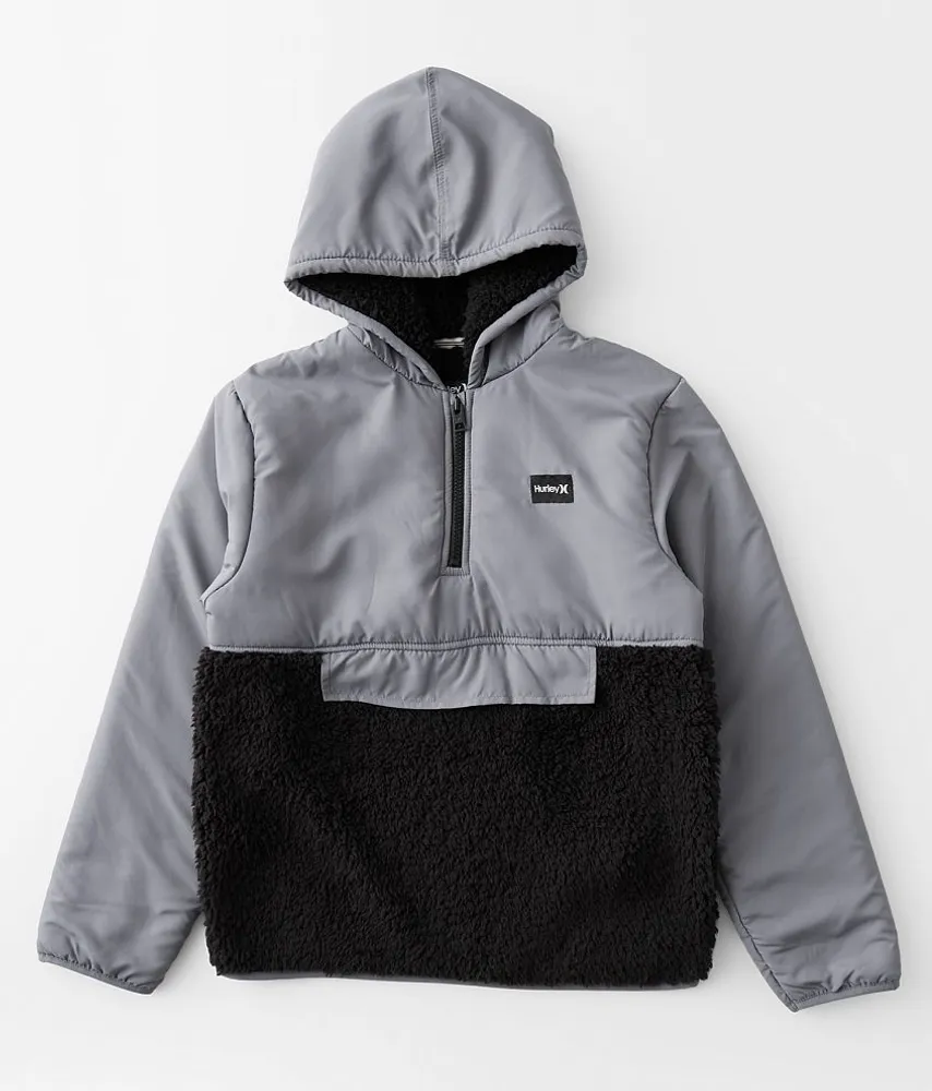 Boys - Pieced Sherpa Hooded Pullover