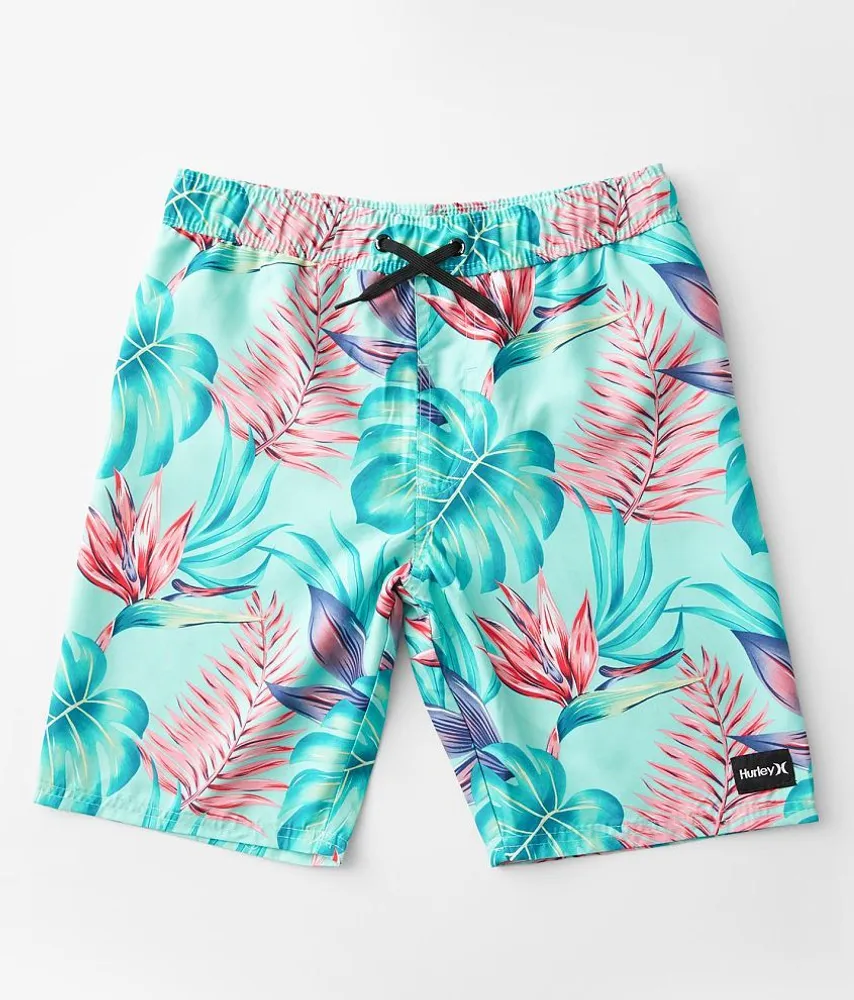 Boys - Tropical Print Swim Trunks