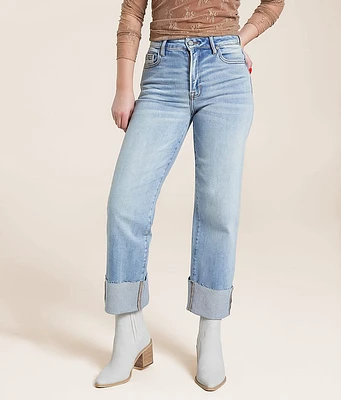 HIDDEN Ella Cropped Straight Stretch Cuffed Jean