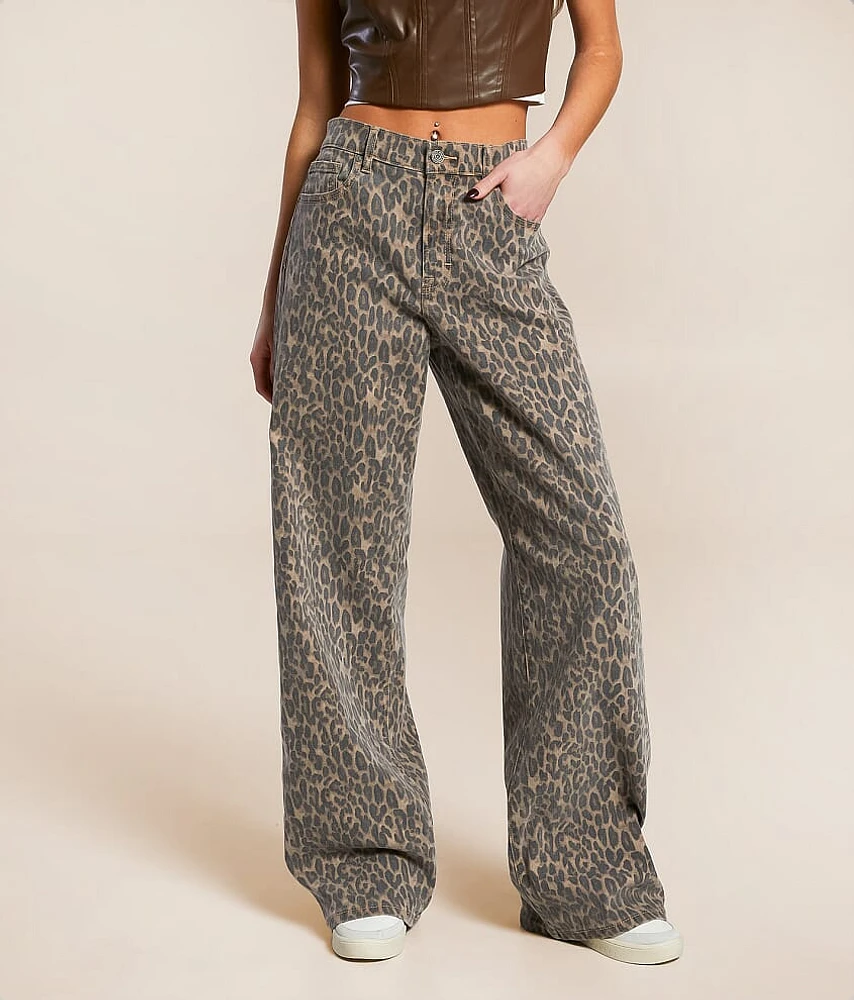 HIDDEN Alyx Cheetah Baggy Stretch Jean