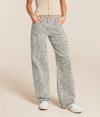 HIDDEN Alyx Low Slung Baggy Cheetah Stretch Jean