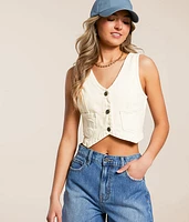 HIDDEN Cropped Denim Vest