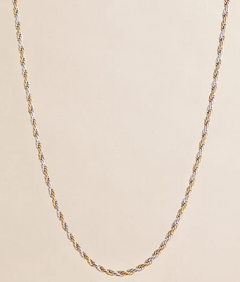 BKE Two Tone Rope Chain 24" Necklace