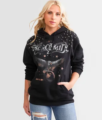 Goodie Two Sleeves Aerosmith Rivet Band Hooded Sweatshirt
