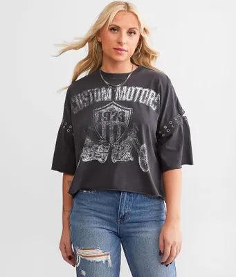 Goodie Two Sleeves Custom Motors Boxy Cropped T-Shirt