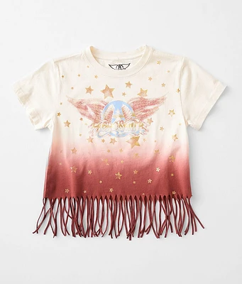 Girls - Goodie Two Sleeves Aerosmith Fringe Band T-Shirt