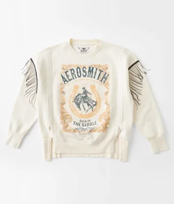 Girls - Goodie Two Sleeves Aerosmith Fringe Band Pullover