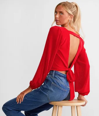 Willow & Root Metallic Cropped Top