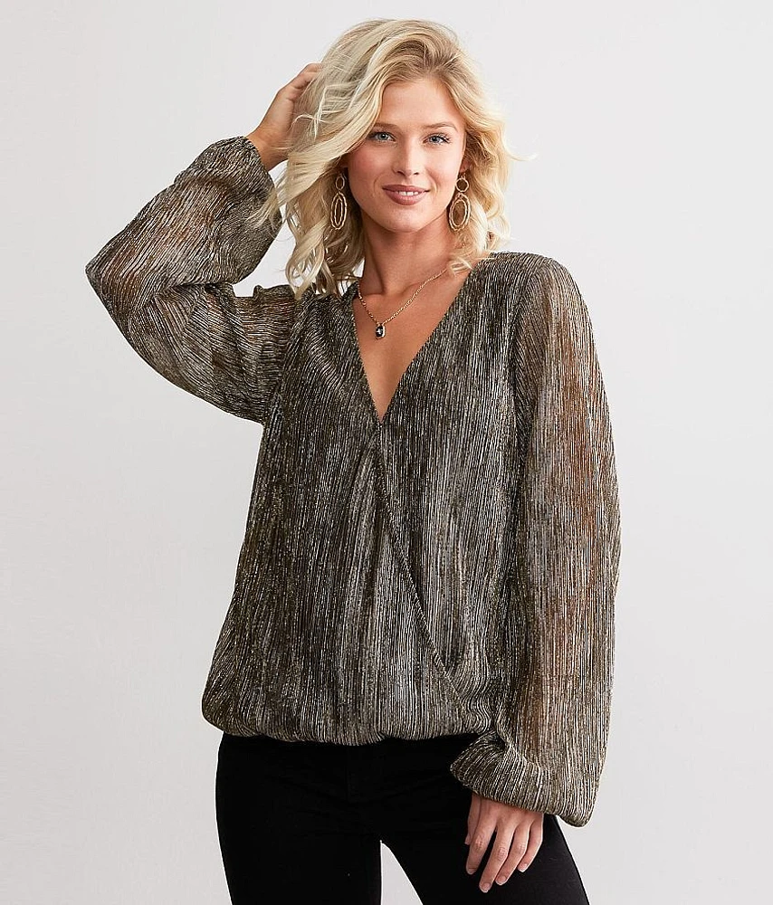 Daytrip Surplice Metallic Top