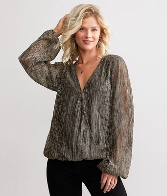 Daytrip Surplice Metallic Top