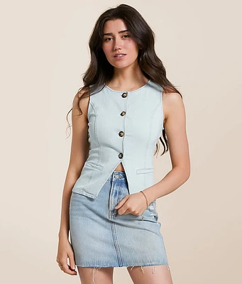 Willow & Root Washed Denim Stretch Tank Top