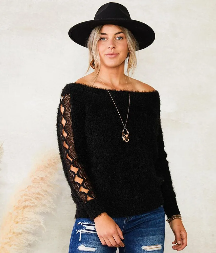 Eyelash Off The Shoulder Sweater