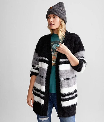 Daytrip Striped Eyelash Knit Cardigan Sweater