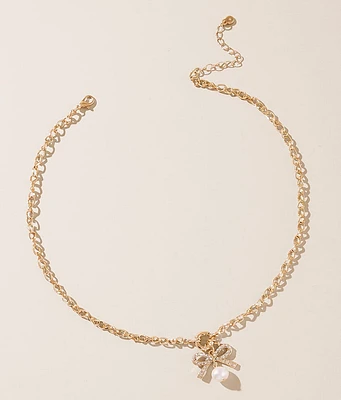 boutique by BKE Glitz Bow Necklace