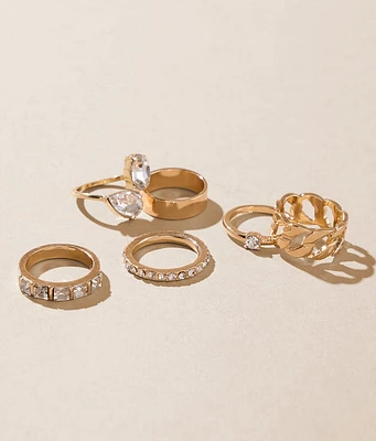 boutique by BKE 6 Pack Glam Ring Set