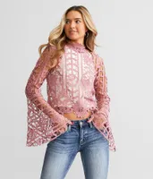 Willow & Root Crochet Mock Neck Top