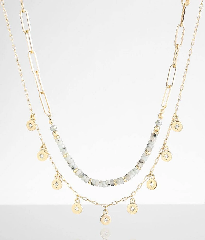 BKE 2 Pack Coin & Bead Necklace Set