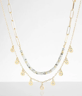 BKE 2 Pack Coin & Bead Necklace Set