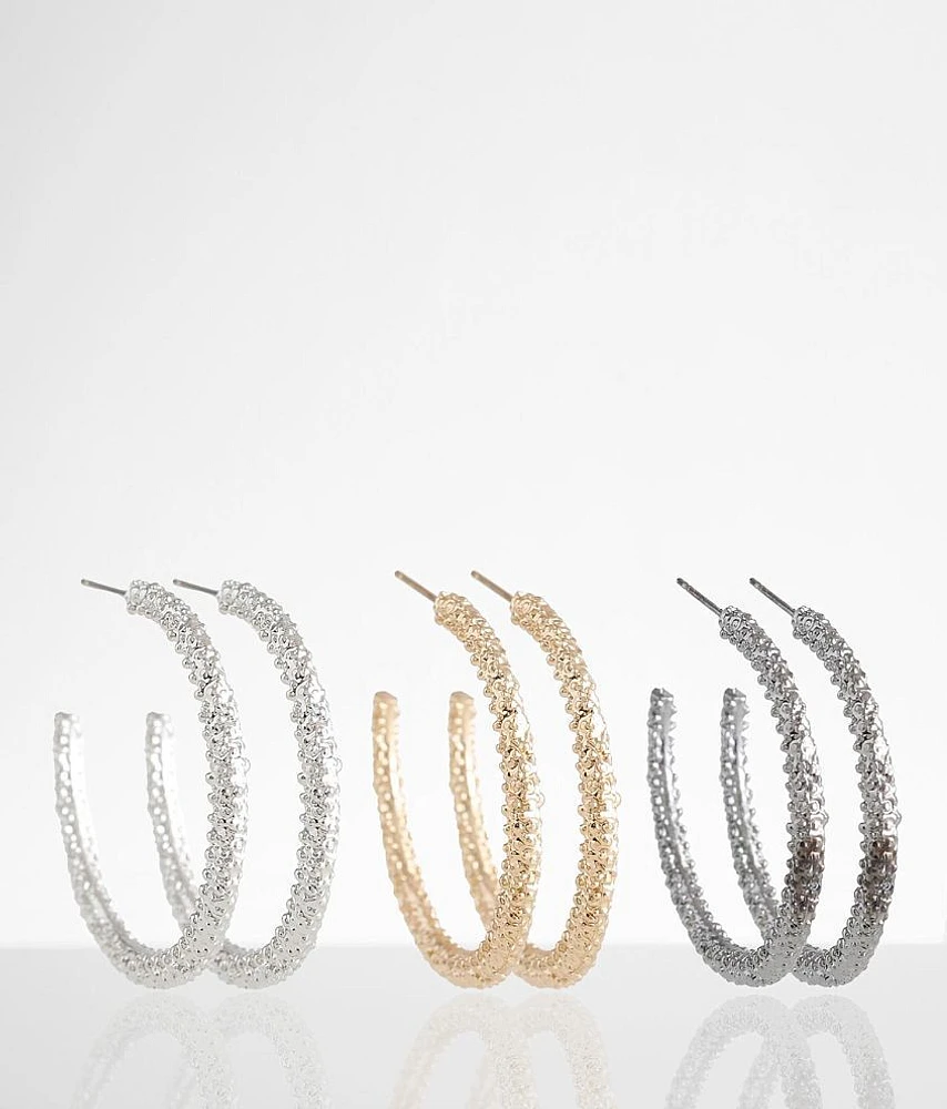 3 Pack Hoop Earring Set