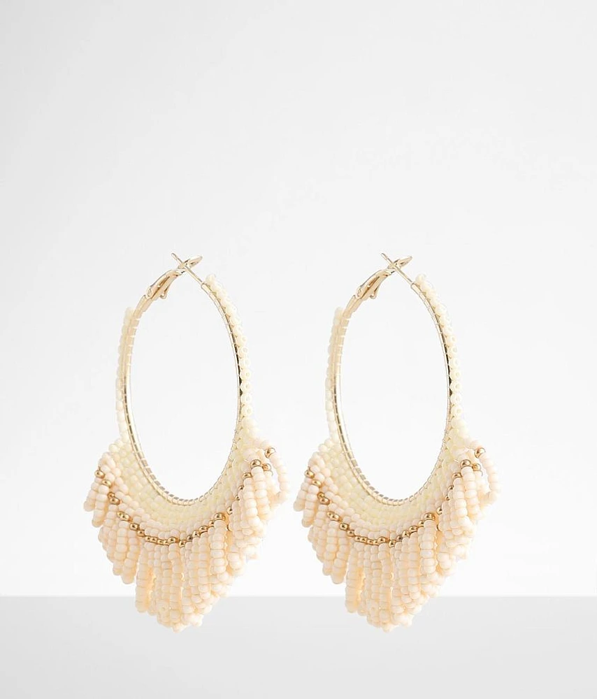 Seed Bead Hoop Earring