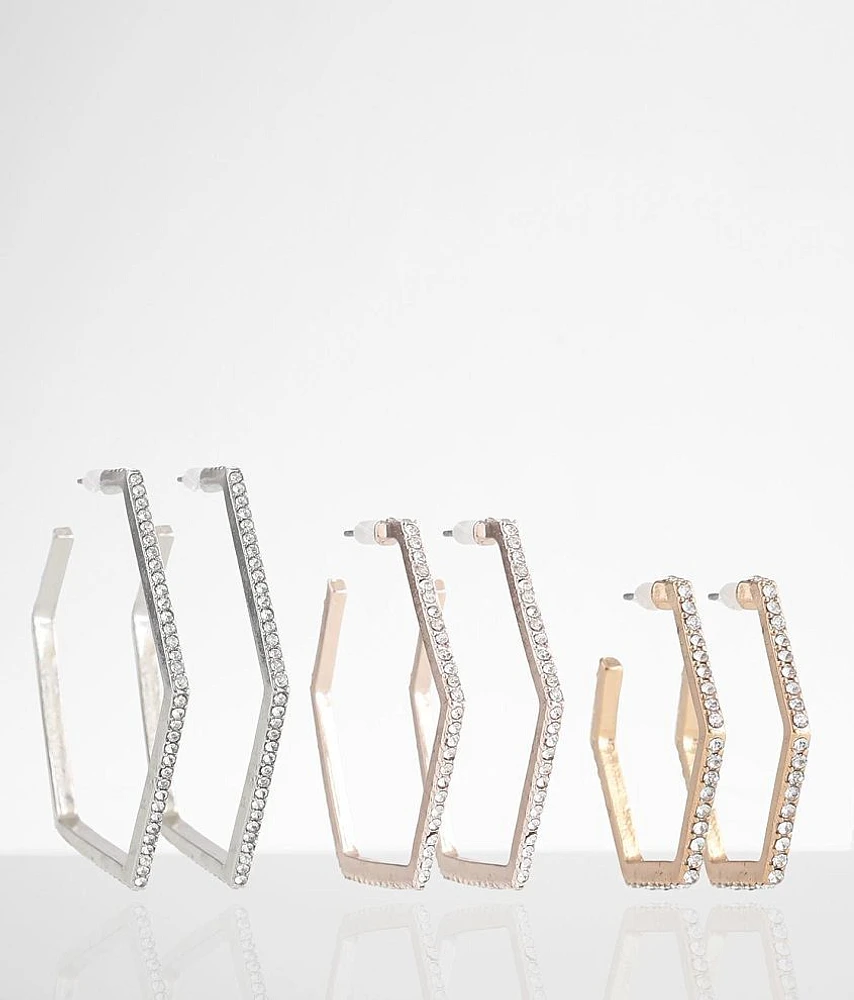 boutique by BKE 3 Pack Rhinestone Earring Set