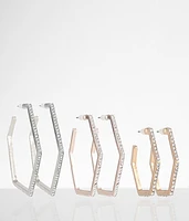 boutique by BKE 3 Pack Rhinestone Earring Set